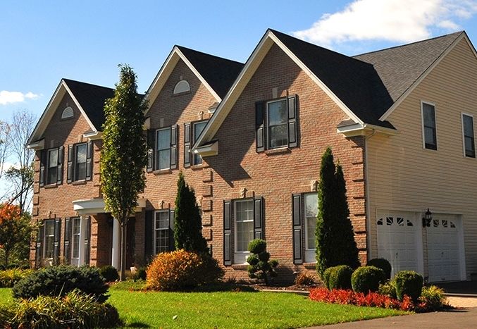 Full brick front on a new home